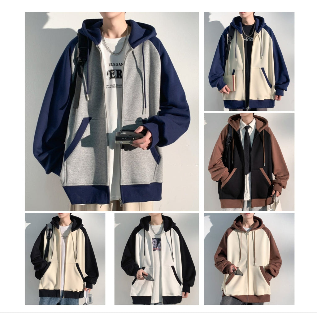 Men’s Casual Zipper Cardigan Jacket Woven Sports Hoodie Sweatshirt | JQN-3243