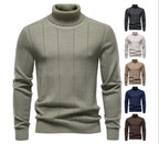 Men's High Turtleneck Knit Sweater | 2026 Winter Thick Warm Slim Fit Pullover | Soft Viscose Blend Jumper | HIGH005