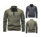 Men's Fleece-Lined Thermal Sweatshirt 2026 Autumn Outdoor Pullover Warm Sherpa Soft Top with Stand Collar
