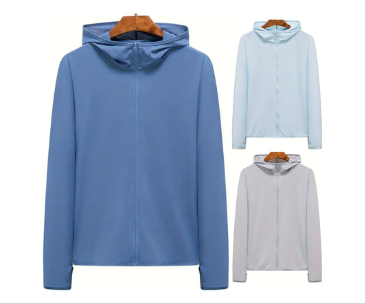 Men’s Lightweight UV Sun Hoodie – Ice Silk, Quick-Dry & Breathable for Summer – Fishing, Cycling, Hiking Activewear | 1999