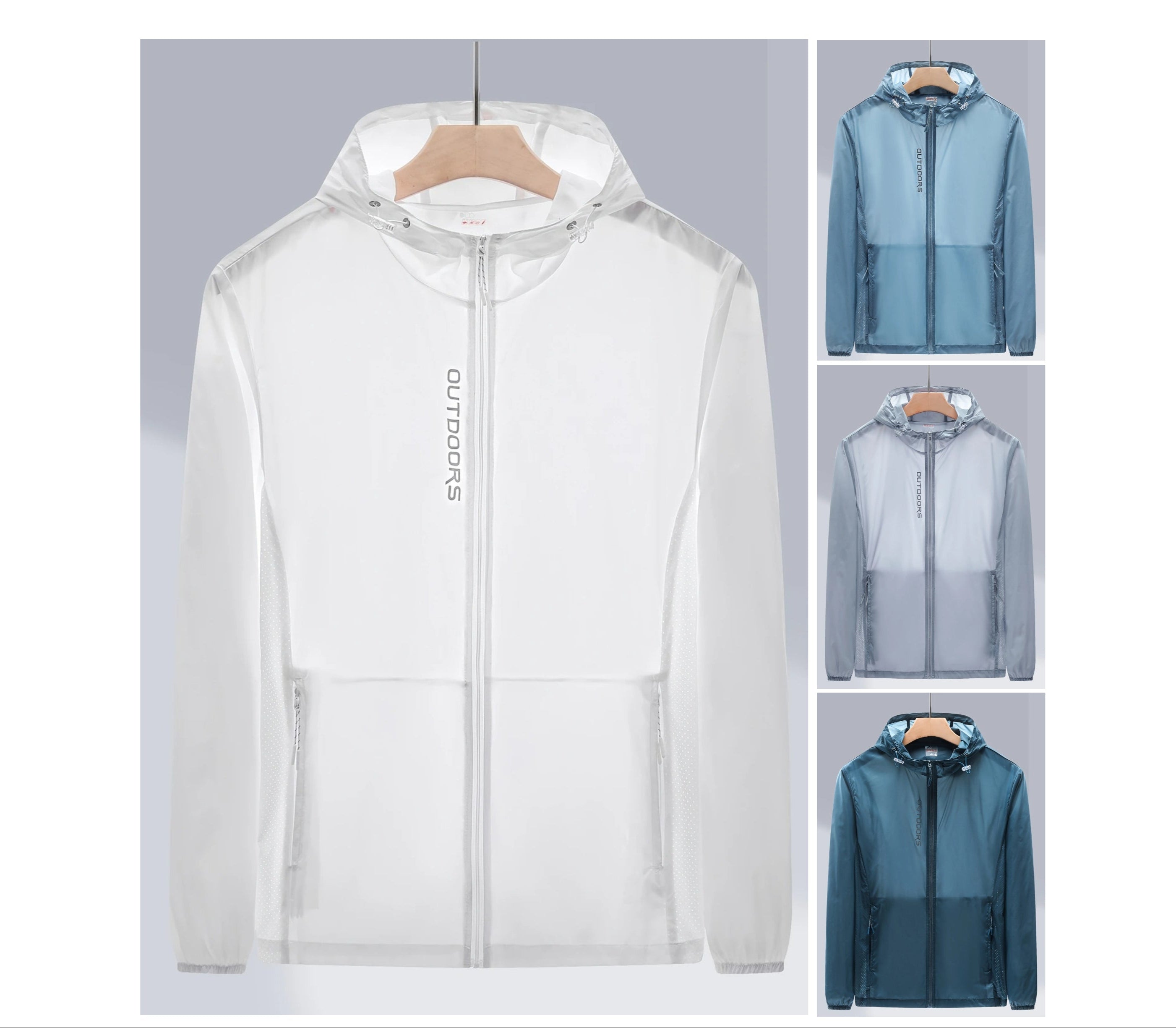 Men's UPF 50+ Sun Hoodie – Lightweight Zip-Up w/ Pockets | Moisture-Wicking & Breathable | 2208