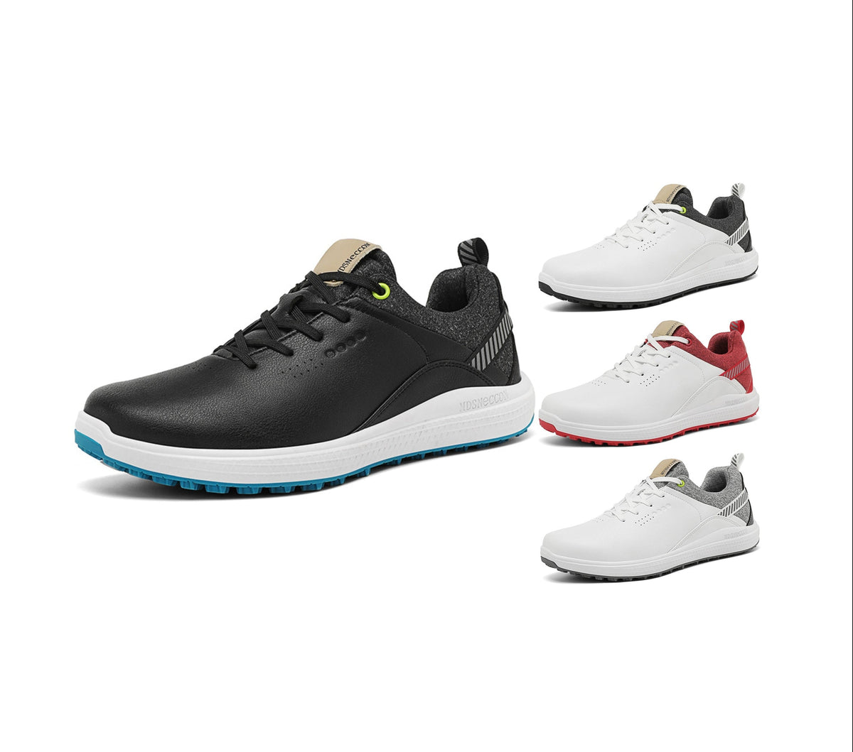 Men's Waterproof Golf Shoes | Anti-Slip Soft Spike Sneakers Breathable Microfiber Athletic All Weather Golf Trainers