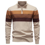 Men’s Half-Zip Mock Neck Knitted Sweater – Slim Fit Pullover for Autumn & Winter | Y245
