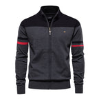 Men’s Zip-Up Knitted Soft Cotton Cardigan Urban Slim Fit Stand Collar Sweater Quality Top | SW188