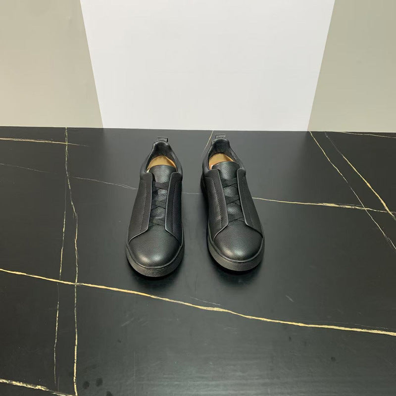 New Genia Men's Slip-On Loafers | Genuine Leather Luxury Sneakers with Sheepskin Lining | Premium Casual Driving Shoes | 6188