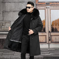 Snow Lotus Men's Otter Rabbit Fur Parka | Detachable Fur Lining Long Winter Coat | Mid-Length Hooded Faux Fur Jacket | 212