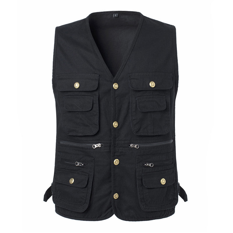 Men's Outdoor Multi-pocket Fishing Vest Sleeveless Breathable Jacket | D210-N701 Grey / UK 2XL / EU 2XL