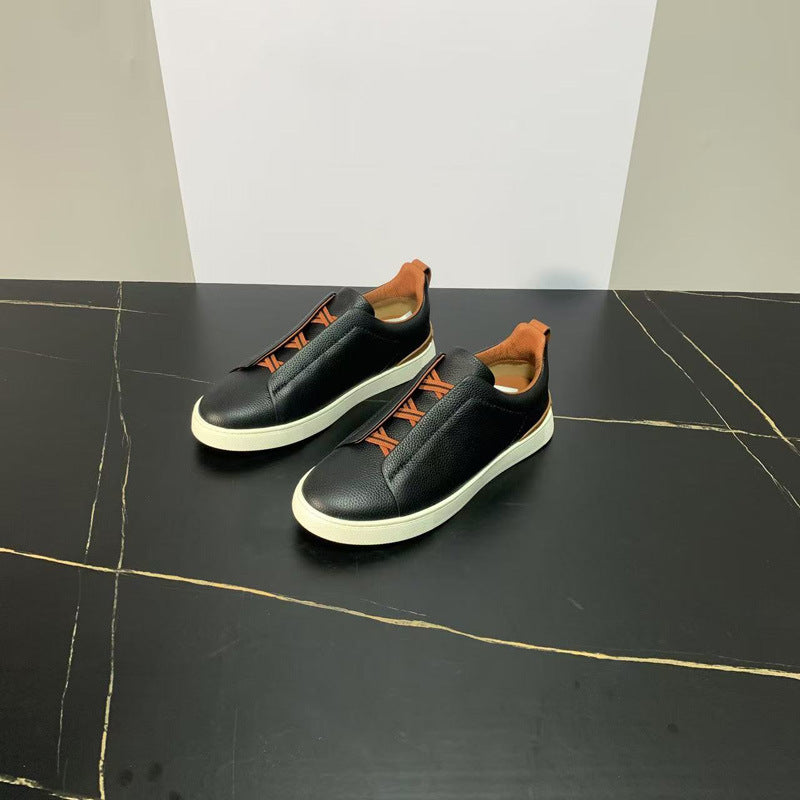 New Genia Men's Slip-On Loafers | Genuine Leather Luxury Sneakers with Sheepskin Lining | Premium Casual Driving Shoes | 6188