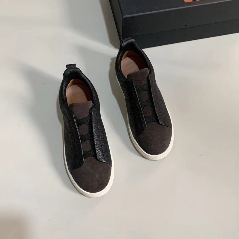 New Genia Men's Slip-On Loafers | Genuine Leather Luxury Sneakers with Sheepskin Lining | Premium Casual Driving Shoes | 6188