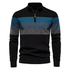 Men’s Half-Zip Mock Neck Knitted Sweater – Slim Fit Pullover for Autumn & Winter | Y245