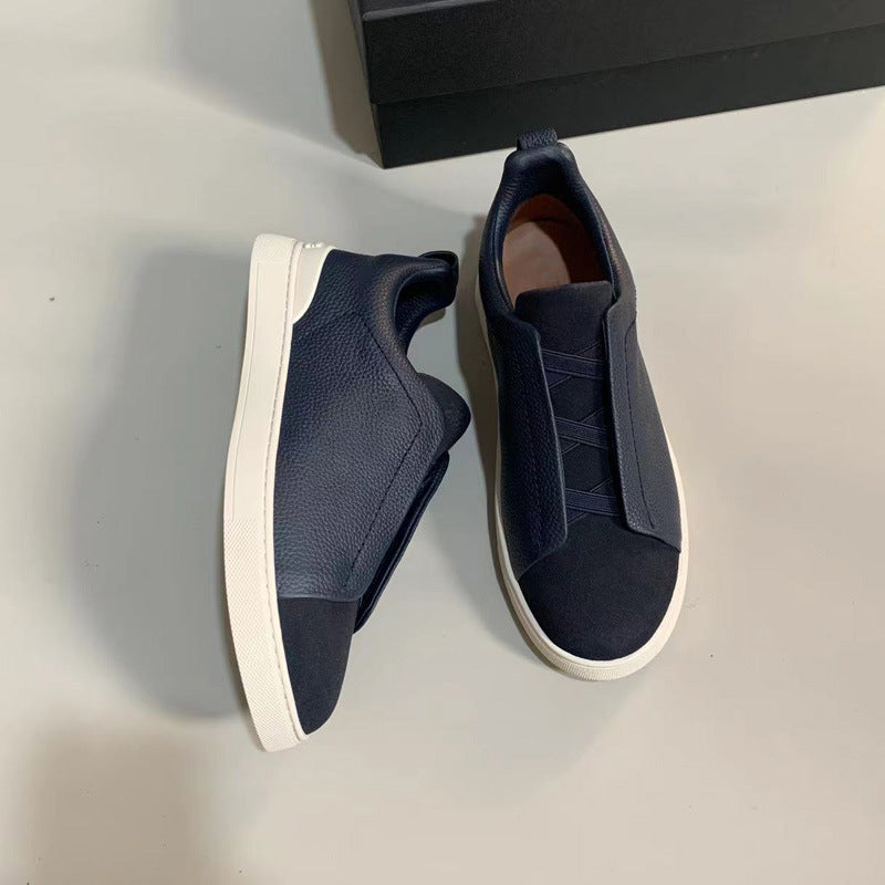 New Genia Men's Slip-On Loafers | Genuine Leather Luxury Sneakers with Sheepskin Lining | Premium Casual Driving Shoes | 6188
