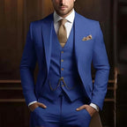 Premium 3-Piece Suit Set | Men’s Wedding & Banquet Suit with Vest | Tailored Fit Formal Wear in 20 Colors