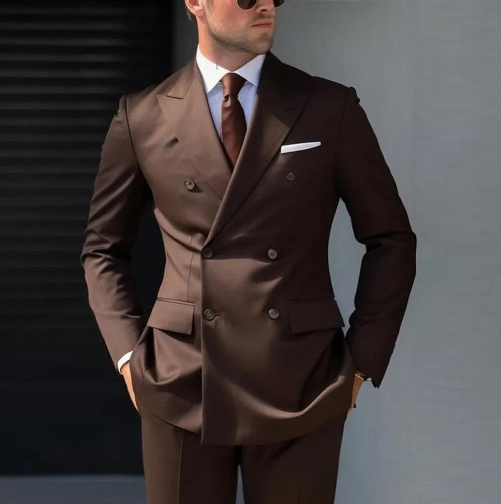 Men's Premium 2pcs Suits – Formal Wedding Groom Attire in Multiple Colors