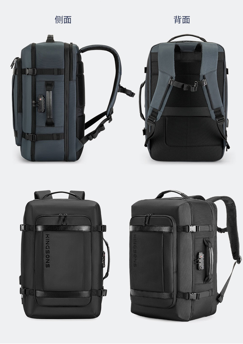 Kingsons Travel Backpack – Expandable 35L/45L Laptop & USB Charging Bag | 3264