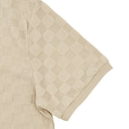 Men’s Trendy Checkerboard Polo Shirt & Matching Shorts Two-Piece Summer Outfit Set | CW-25