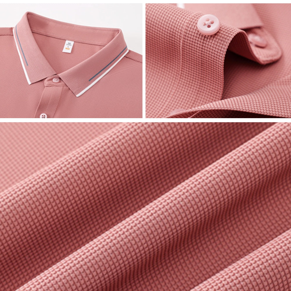 Men’s Antibacterial Ice Silk Polo Shirt | Breathable Wrinkle-Resistant Summer Business Casual Tee | L11-50326