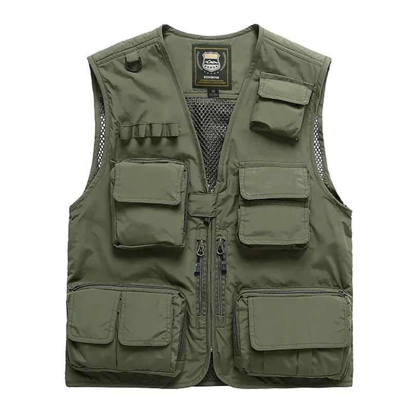 Gilet cargo multi-poches pour homme, pull de pêche pour escalade, camping, randonnée, été 