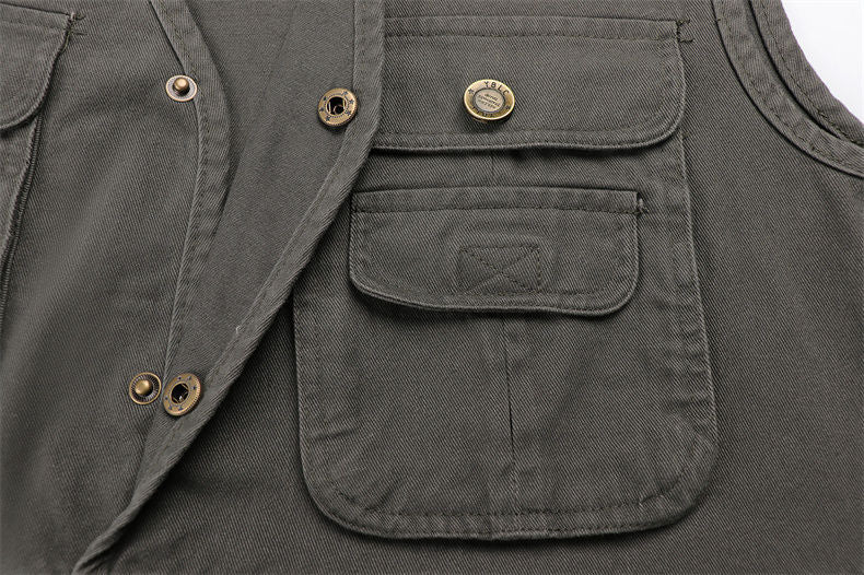 Men's Outdoor Multi-Pocket Fishing Vest Sleeveless Breathable Jacket | D210-N701