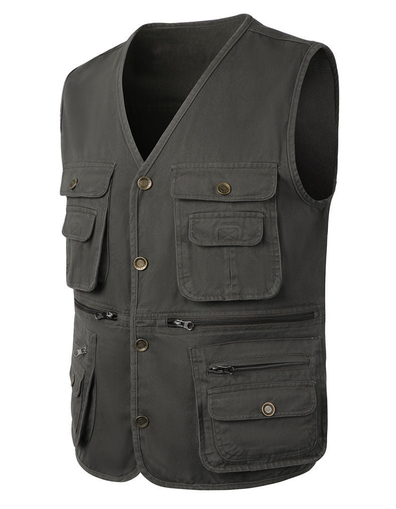 Men's Outdoor Multi-Pocket Fishing Vest Sleeveless Breathable Jacket | D210-N701