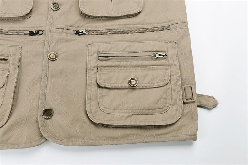 Men's Outdoor Multi-Pocket Fishing Vest Sleeveless Breathable Jacket | D210-N701