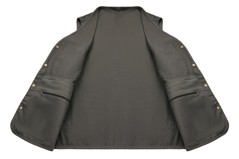 Men's Outdoor Multi-Pocket Fishing Vest Sleeveless Breathable Jacket | D210-N701