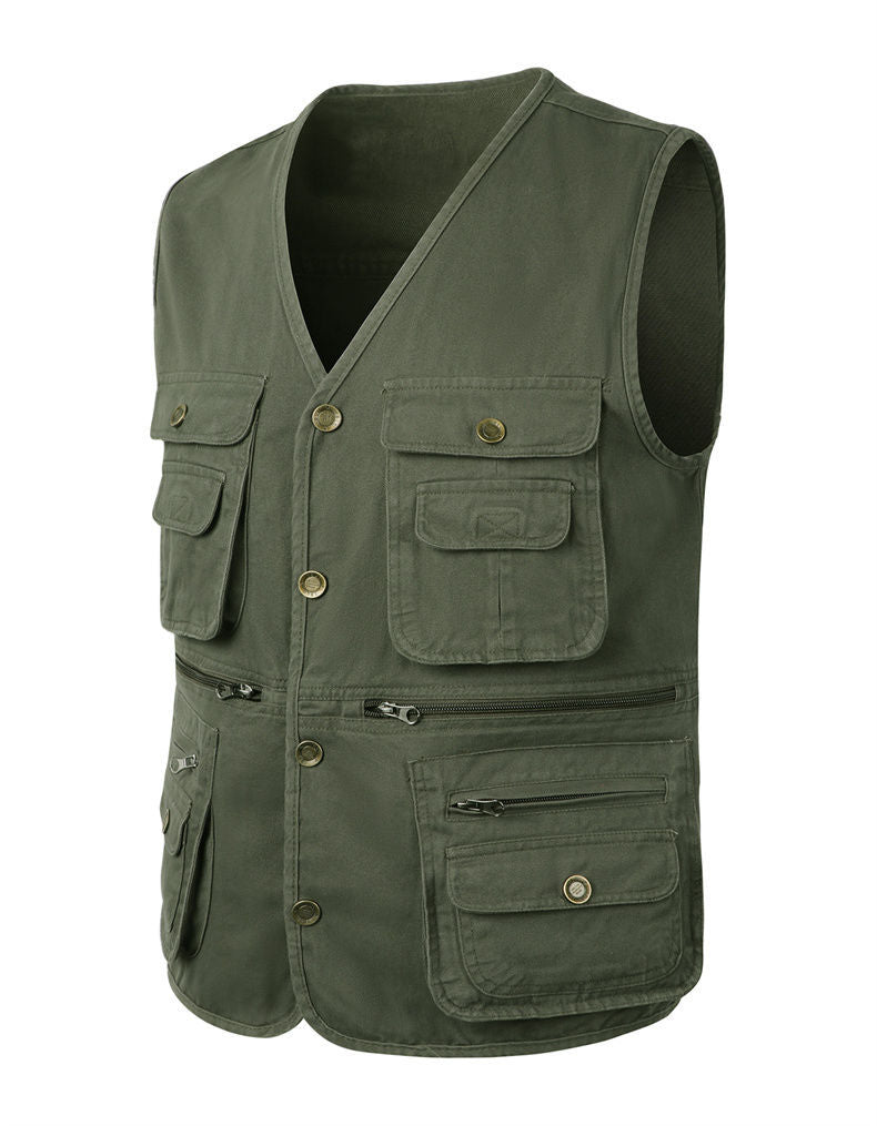 Men's Outdoor Multi-Pocket Fishing Vest Sleeveless Breathable Jacket | D210-N701