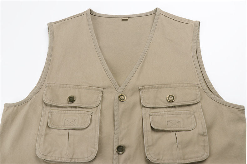 Men's Outdoor Multi-Pocket Fishing Vest Sleeveless Breathable Jacket | D210-N701