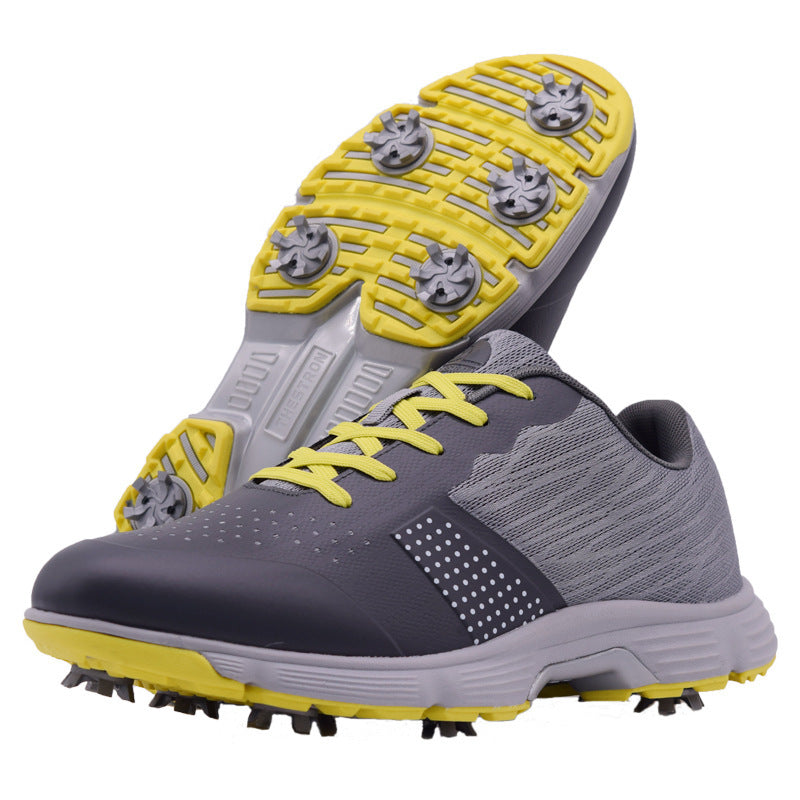 Chaussures de golf pour homme | Chaussures de golf à lacets respirantes avec crampons | Chaussures d'entraînement légères, durables et imperméables pour le parcours de golf