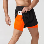 Men's 3/4 Running Shorts - Quick-Dry, Anti-Slip, Double-Layer Gym & Marathon Shorts | DK22001&WDK22001