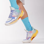 Men's Colorful Flying Woven Basketball Sneakers High Elastic Breathable Running Shoes | 6805