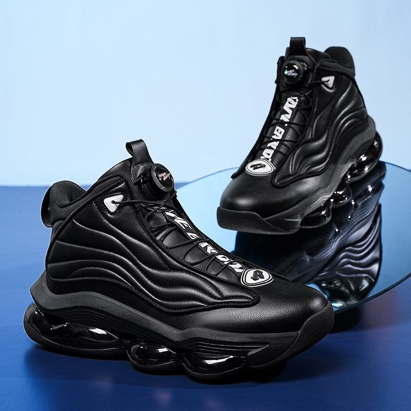 Men’s High-Top Basketball Shoes with Rotating Strap & Air Cushion – Street Sport Sneakers | A329