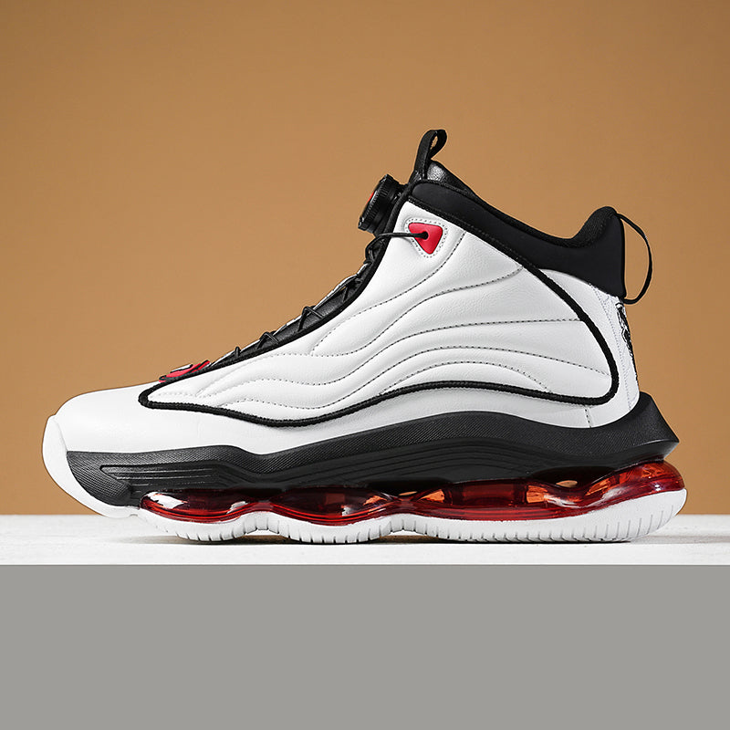 Men’s High-Top Basketball Shoes with Rotating Strap & Air Cushion – Street Sport Sneakers | A329