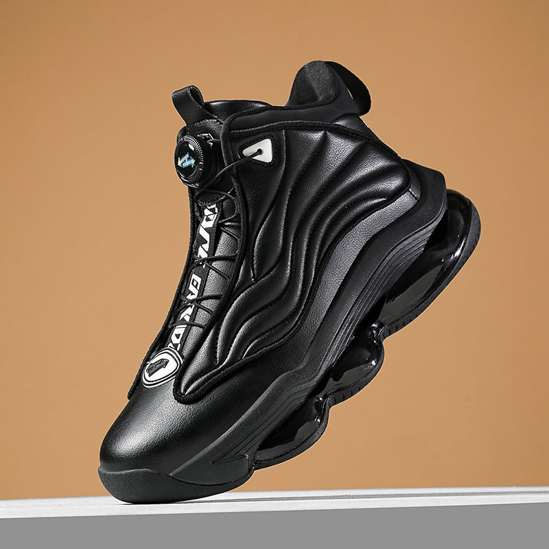 Men’s High-Top Basketball Shoes with Rotating Strap & Air Cushion – Street Sport Sneakers | A329