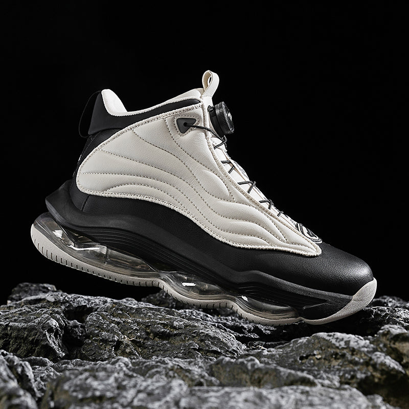 Men’s High-Top Basketball Shoes with Rotating Strap & Air Cushion – Street Sport Sneakers | A329