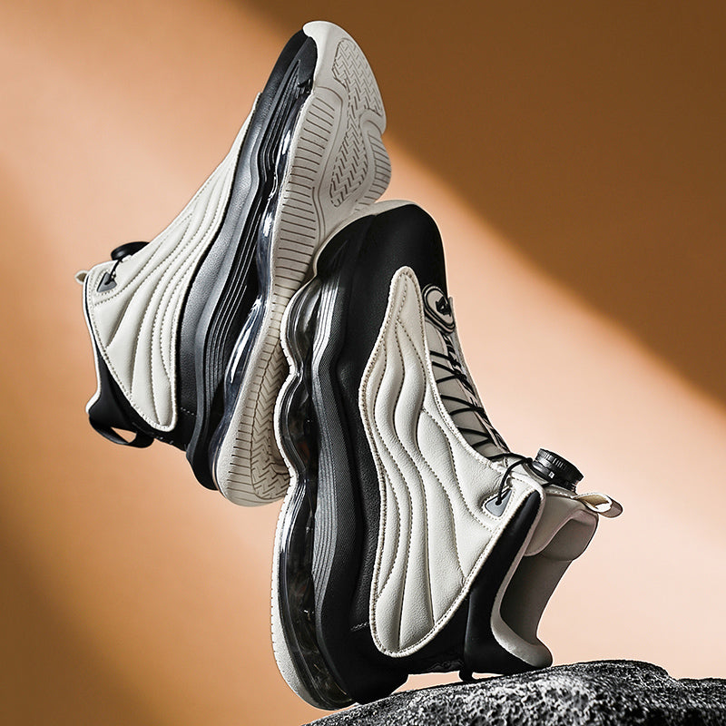 Men’s High-Top Basketball Shoes with Rotating Strap & Air Cushion – Street Sport Sneakers | A329