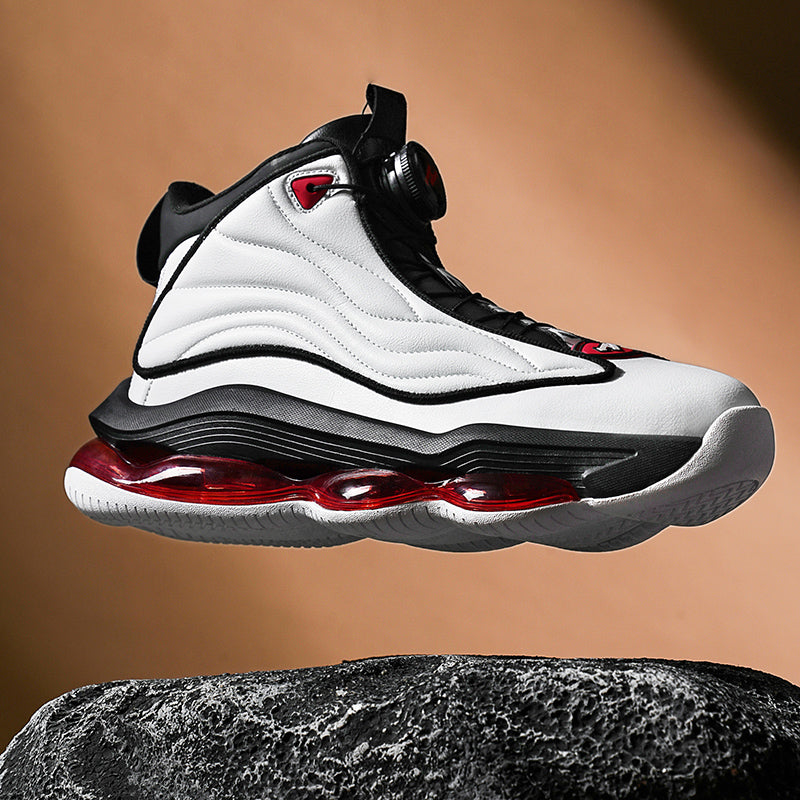 Men’s High-Top Basketball Shoes with Rotating Strap & Air Cushion – Street Sport Sneakers | A329