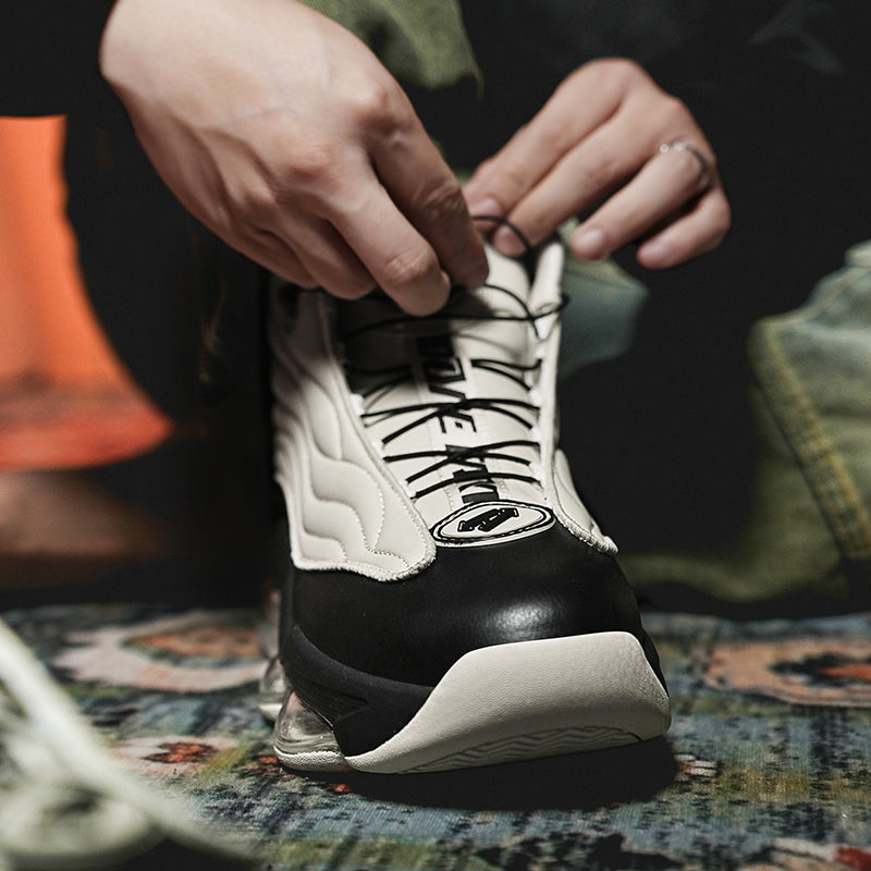 Men’s High-Top Basketball Shoes with Rotating Strap & Air Cushion – Street Sport Sneakers | A329
