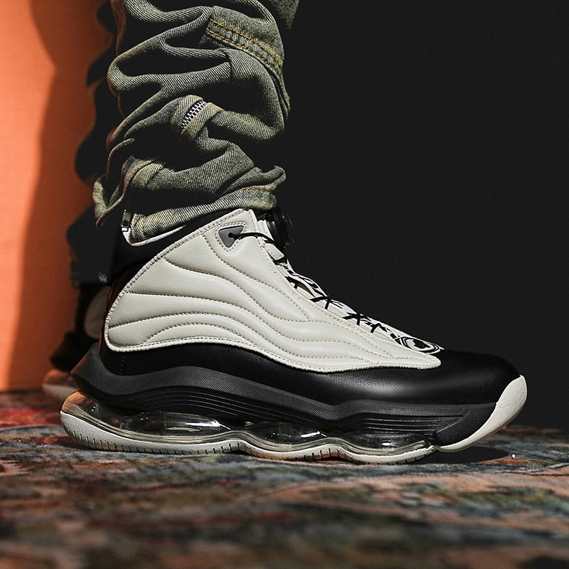 Men’s High-Top Basketball Shoes with Rotating Strap & Air Cushion – Street Sport Sneakers | A329