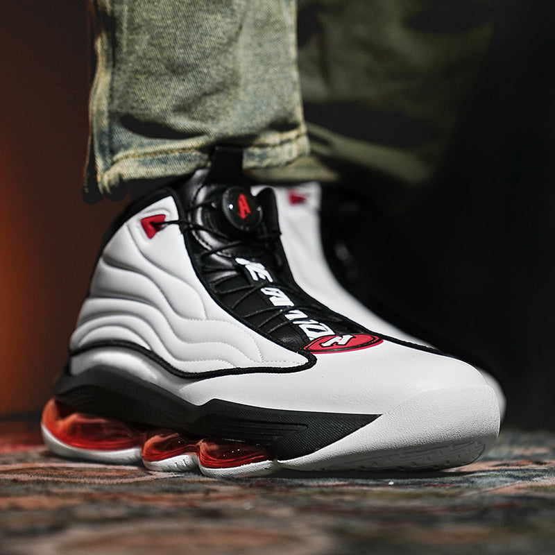 Men’s High-Top Basketball Shoes with Rotating Strap & Air Cushion – Street Sport Sneakers | A329