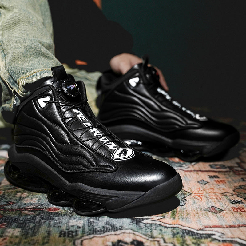 Men’s High-Top Basketball Shoes with Rotating Strap & Air Cushion – Street Sport Sneakers | A329