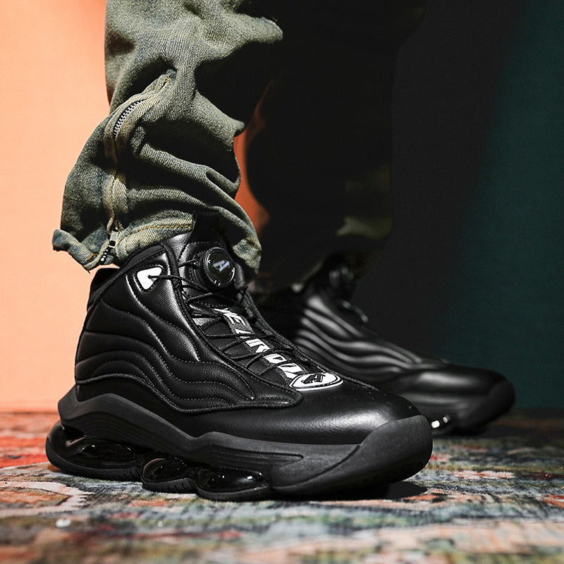 Men’s High-Top Basketball Shoes with Rotating Strap & Air Cushion – Street Sport Sneakers | A329