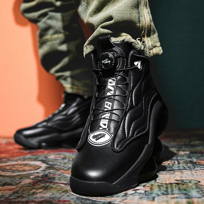 Men’s High-Top Basketball Shoes with Rotating Strap & Air Cushion – Street Sport Sneakers | A329