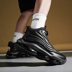 Men’s High-Top Basketball Shoes with Rotating Strap & Air Cushion – Street Sport Sneakers | A329