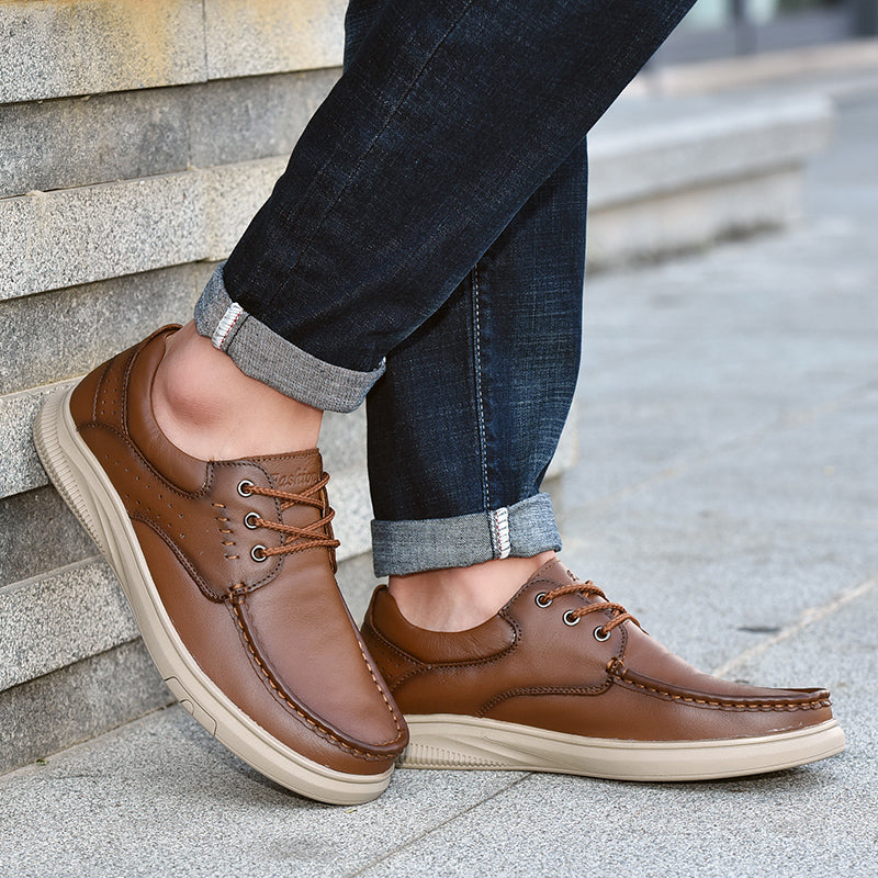 Men's Casual Breathable British Leather Shoes Stylish & Comfortable Footwear | B2231