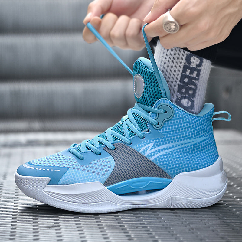 Men's Luminous High-Top Basketball Shoes Ultra-Light Winter Mesh Training & Casual Sneakers | 8012