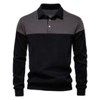 Men's Long Sleeve Polo Collar Sweatshirt - 2025 Spring Casual Streetwear Top | HD3006