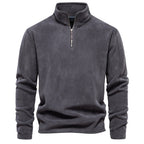 Men’s Fleece Pullover Sweatshirts | Autumn-Winter 2025 Europe Fashion | Half-Zip Stand Collar Tops | HD08