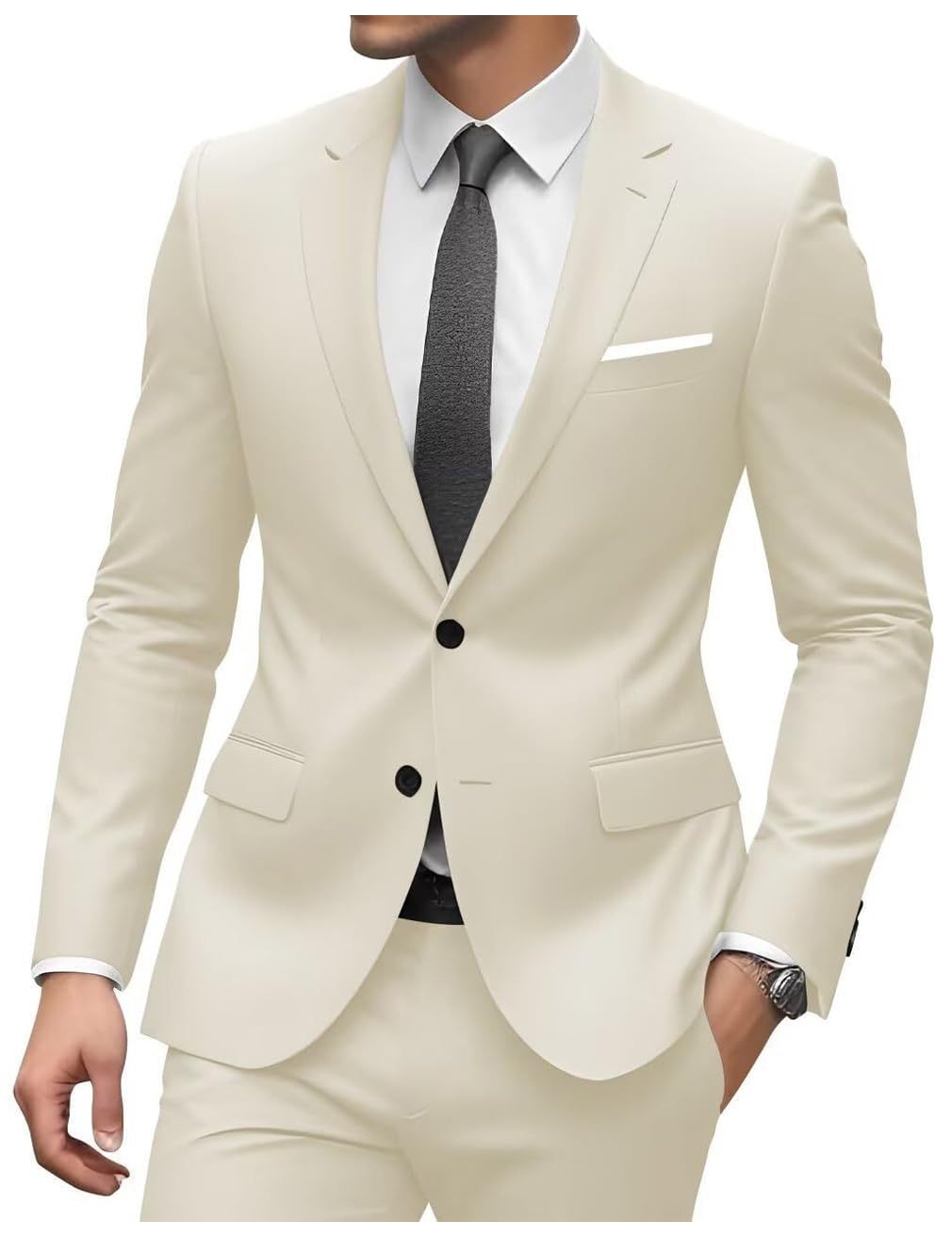 2026 Men‘s 2-Piece Wedding Suit Set | Notch Lapel Business Blazer & Trousers | Cross-Border Formal Wear for Grooms & Hosts | SBT001
