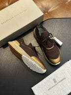 Men's Genuine Leather & Mesh  Breathable Shoes Travel Comfort Insole Slip-On Trainers Casual Driving Boots