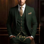 Premium 3-Piece Suit Set | Men’s Wedding & Banquet Suit with Vest | Tailored Fit Formal Wear in 20 Colors